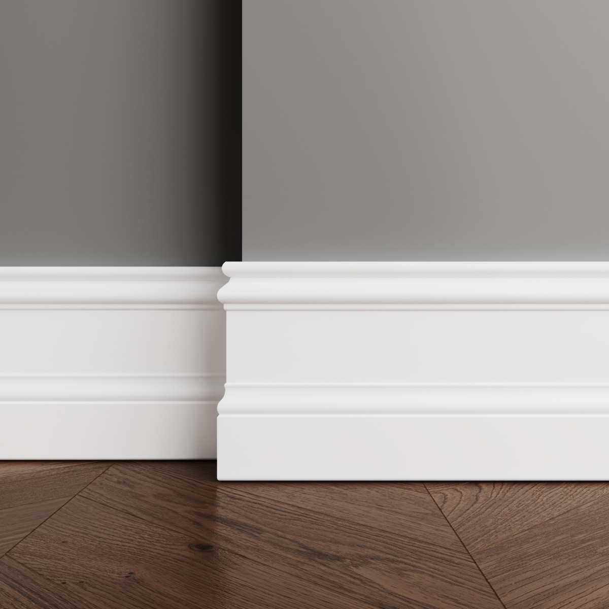 Плинтус белый Ultrawood арт. Base 0002 p 2000x133x14 мм